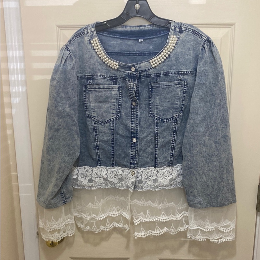 Denim and Lace Women's Jacket
